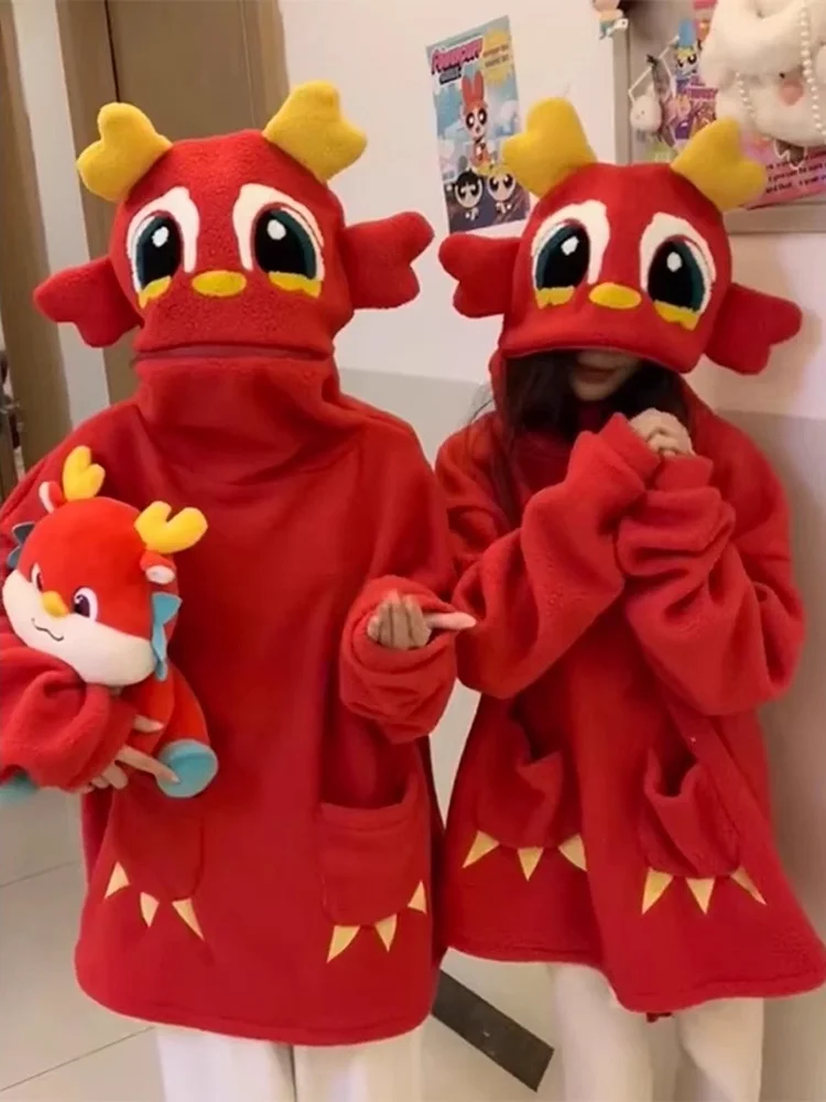 

Утепленная флисовая парная одежда для пар, свитшот из овечьей шерсти для температур до -40 градусов, новогоднее пальто