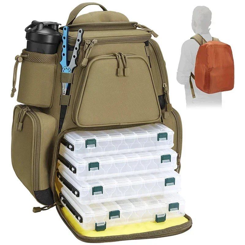 Asli baru! Logo Kustom Terpal Mesh Tahan Air Sling Rod Fishing Reel Bag