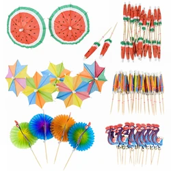20/30/50pcs Creative Paper Umbrella Cake Topper Cocktail Parasols Drink Fruit Picks Wedding Birthday Party Home Decor Supplies