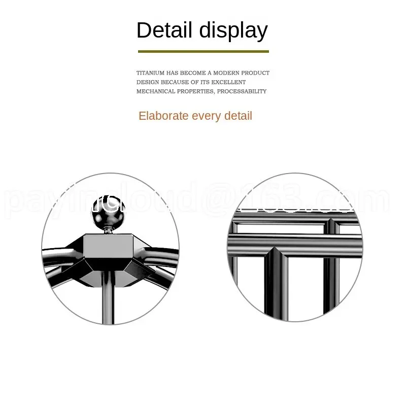 Hand Push Stainless Steel Luggage Lobby Hotel Handling Platform Trolley Silent Wheel Thickened Titanium Crown Metal