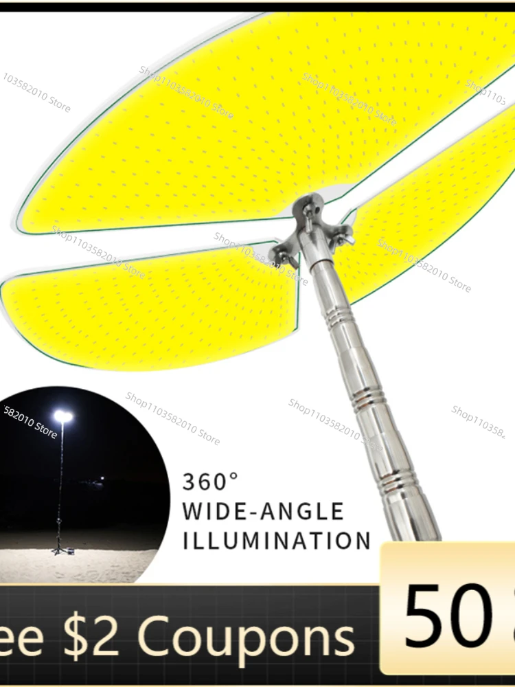 Portable lantern Portable camping lights LED 4 meters Telescopic rod lamps 7100 lumen Outdoor Lantern for Road Trip Photography