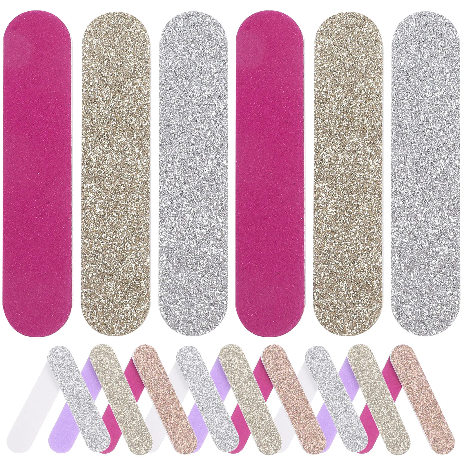 

30pcs Glitter Nail Files Mini Onion Powder Manicure Tools for Acrylic Natural Nails Filing Pedicure Toe Fingernail