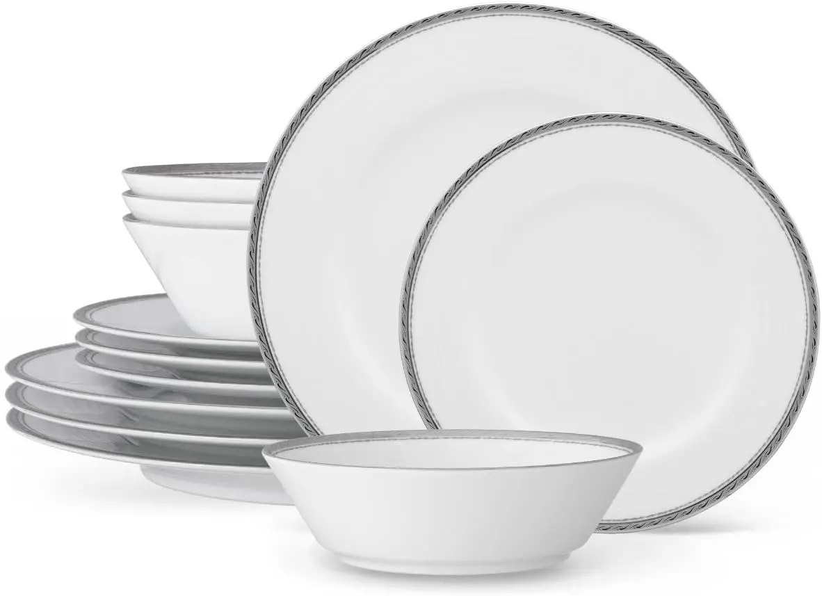 

Whiteridge Platinum 12-Piece Dinnerware Set, Service for 4