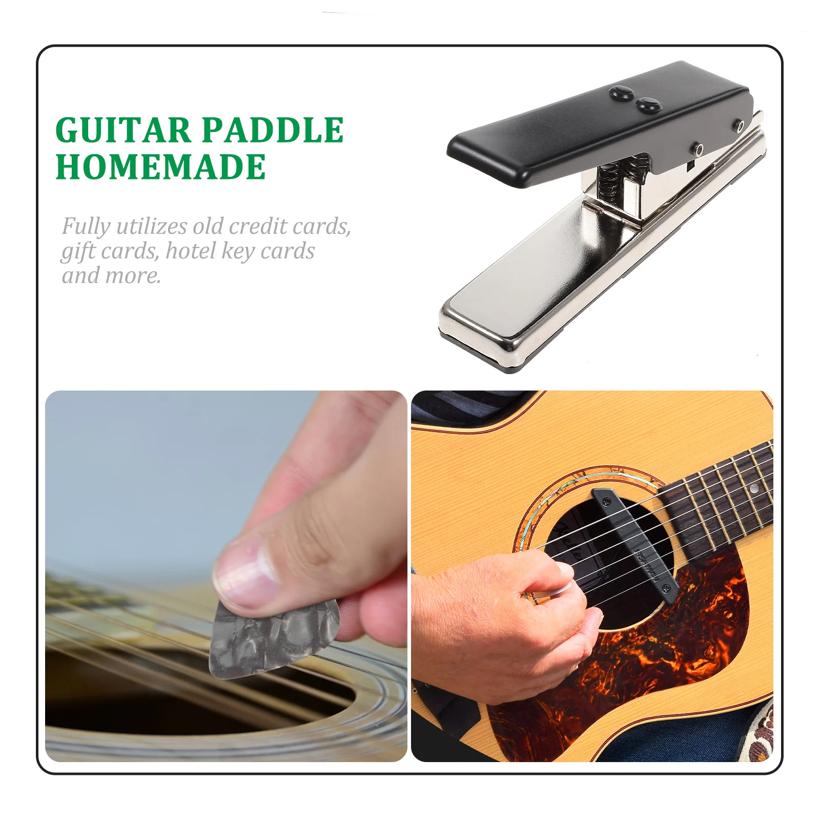 

Guitar Picks Maker Plectrum Punch DIY Tool for Bass ABS PVC Derlin Cards Reusable Cards