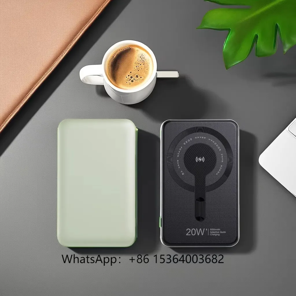 

Легкий тонкий дизайн 5000 мАч Магнитный беспроводной внешний аккумулятор Быстрая зарядка Pd20w Type-C Mini Powerbank