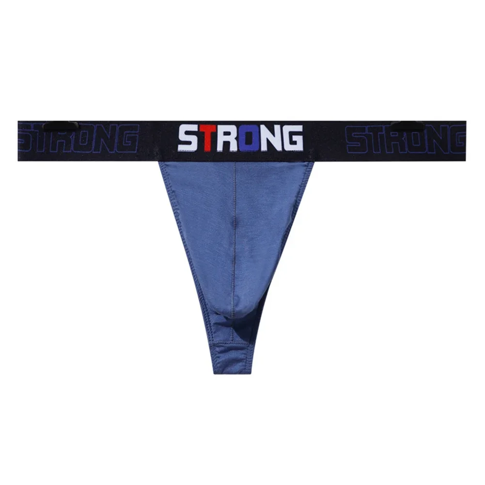 Sexy Men\'s Thongs Letter Elastic Breathable G-String Bulge Pouch Briefs Lingerie Underwear Underpants Panties Brazilian Thong