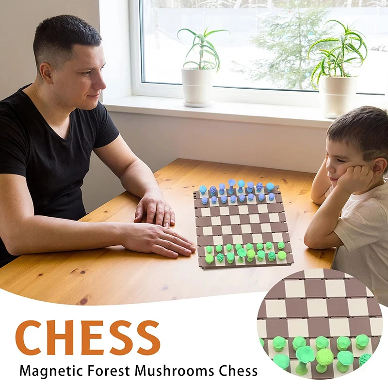 

Складные шахматные наборы, твердые магнитные грибы, шахматные фигуры, настольные классические игры, идеально подходят для детских подарков ﻿