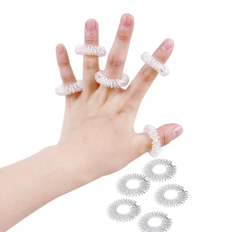 100pcs Finger Massage Ring Acupuncture Acupressure Health Care Body Fatigue Pain Stress Relief Help Sleep Tools Chinese Medicine