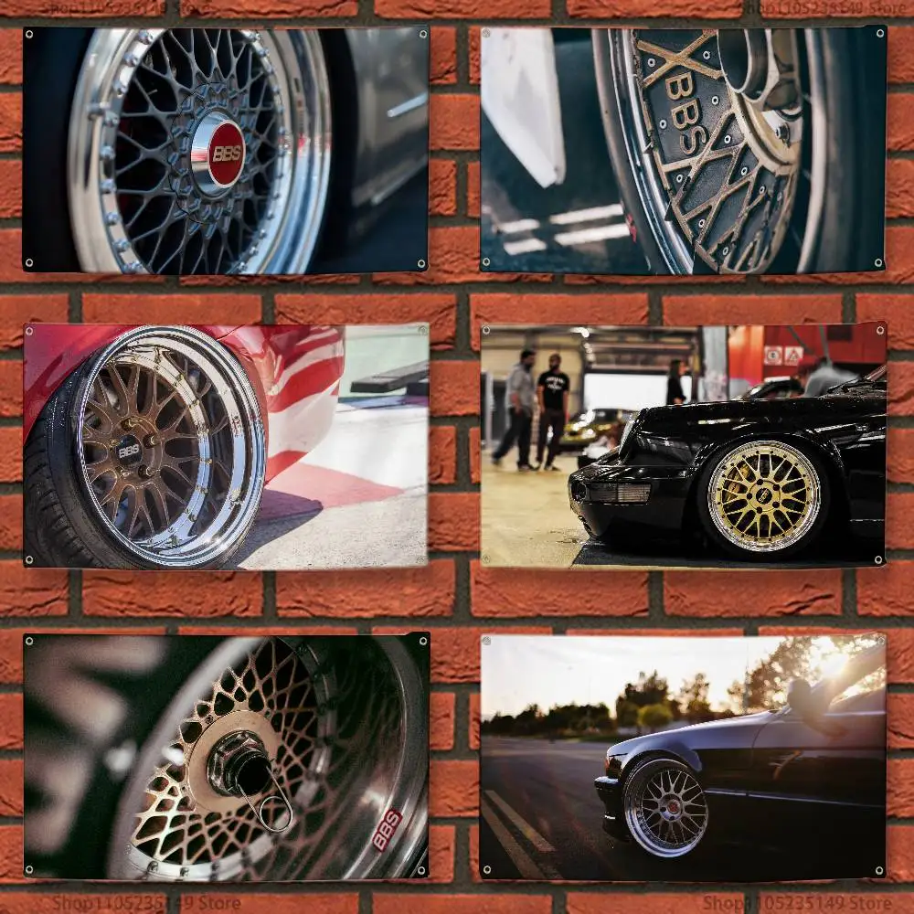 

B-BBS Rims Flag Dormitory Family Wall Banner Outdoor Activities Atmosphere Tapestry Decor