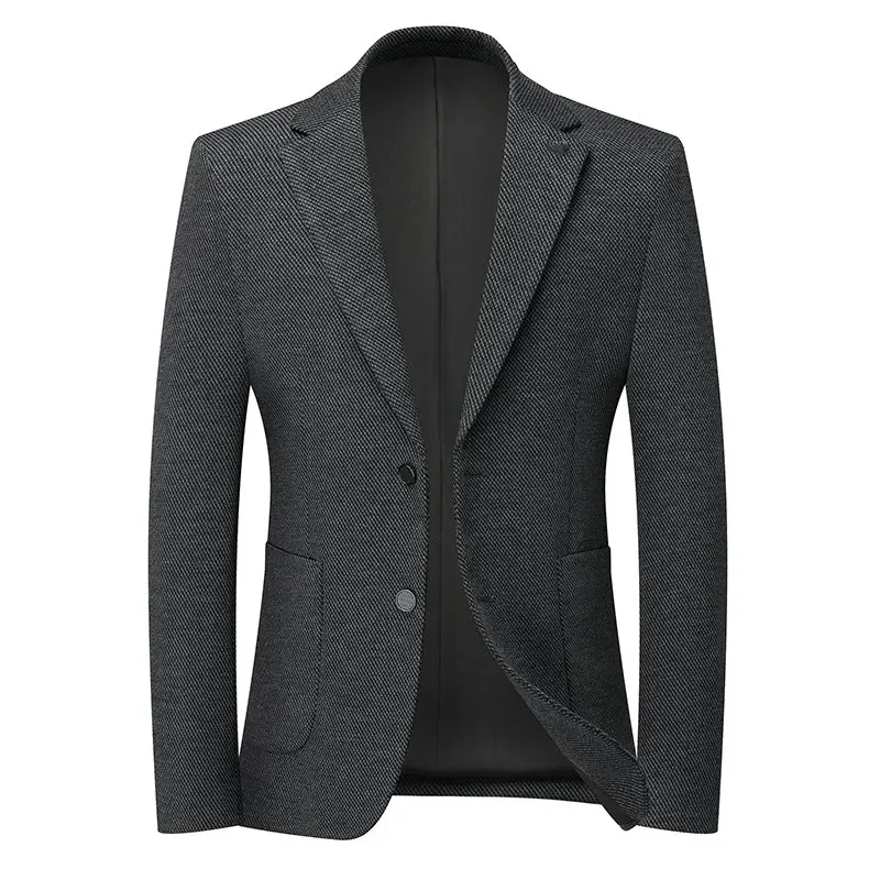

Men Quiet Luxury Blazer Modal-Cotton Blend Tailored Construction with Dual Inner Chest Pockets Design Suit Jackets Black Coffee