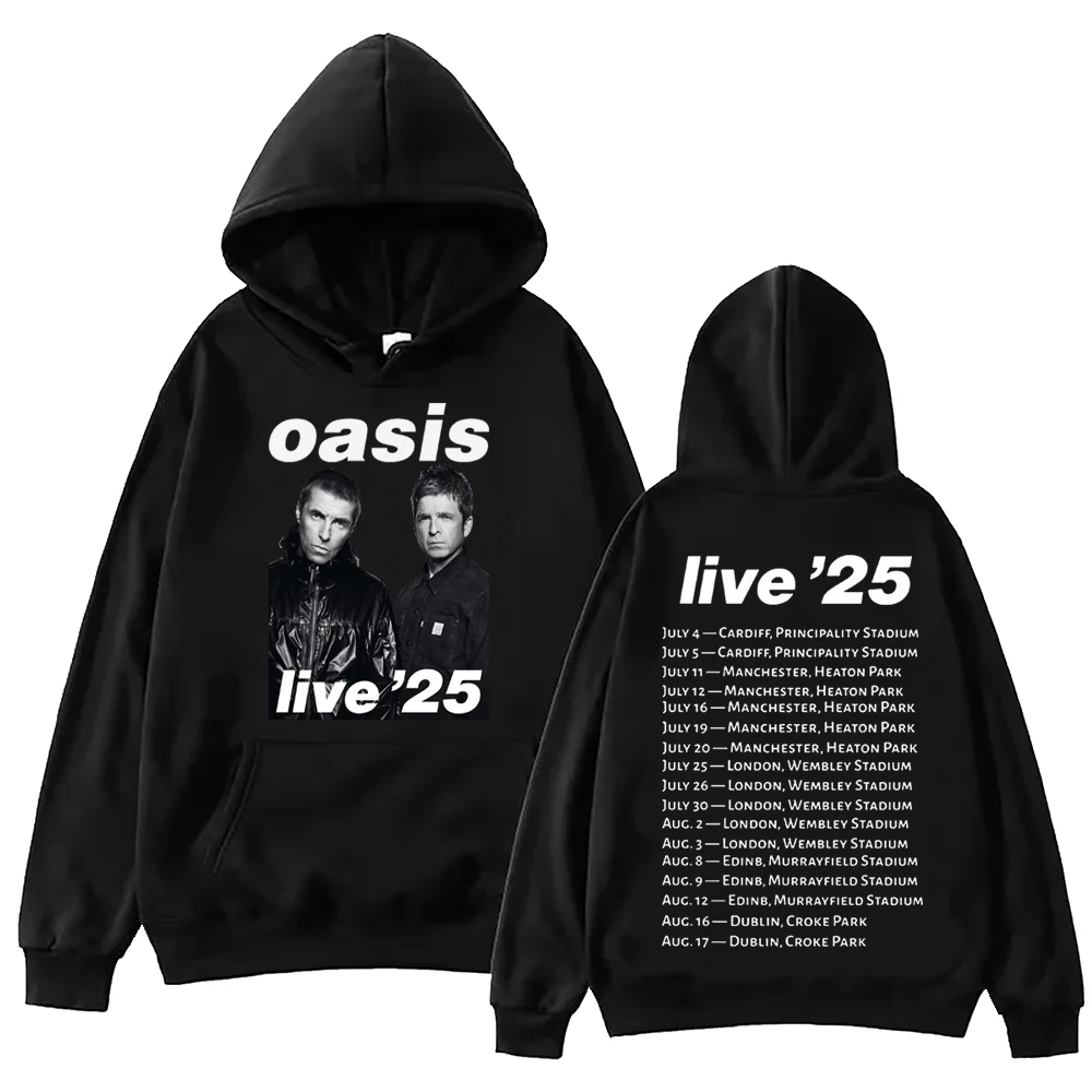 Oase Live 25 Tour Hoodie Harajuku Pullover Tops Mann Frau Sweatshirt Fans Geschenk