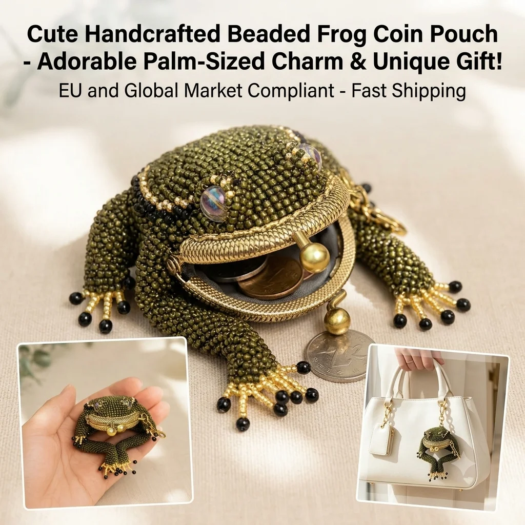 Creative Novelty Frog Shape Small Coin Purse Zipper Change Wallet Keychain Portable Mini Gift For Teen Girls Purse