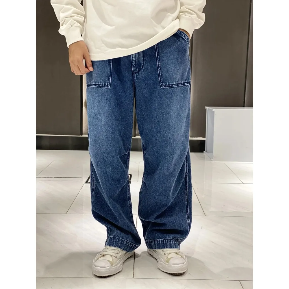 

N.HOOLYWOOD Retro Washed Denim Wide Leg Pants for Men Japanese Trend Loose Style Jeans