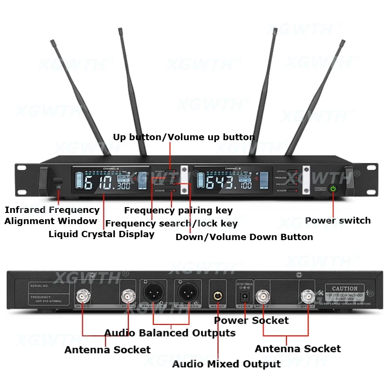 نظام ميكروفون لاسلكي رقمي ذهبي SKM9000 كاريوكي يده ميكروفون راديو لاسلكي 2 ميكروفون ديناميكي DJ مرحلة استوديو الصوت