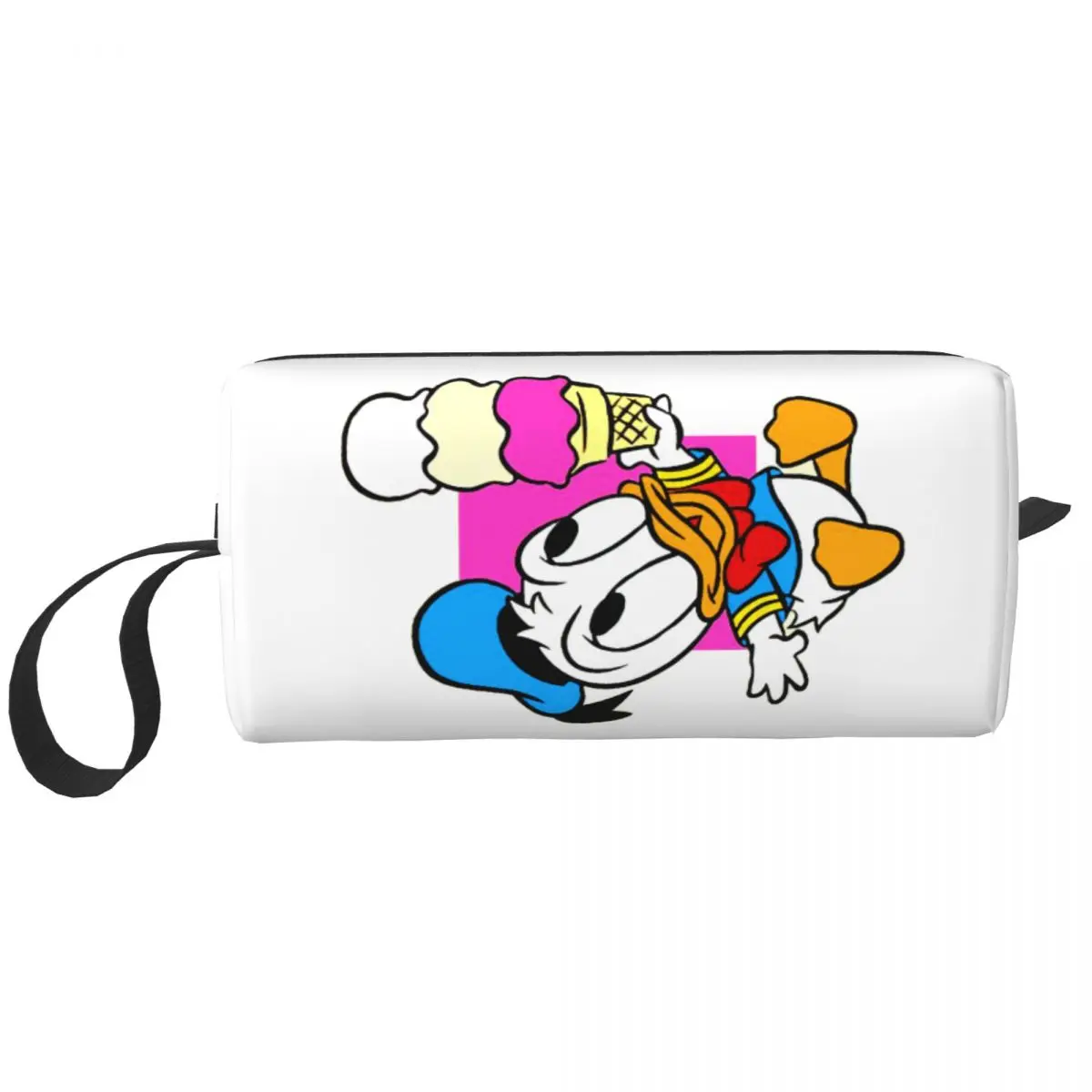 Neceser personalizado de pato Donald para bebé y crema, estuche de maquillaje bonito de gran capacidad para mujer, bolsas de aseo para almacenamiento de belleza