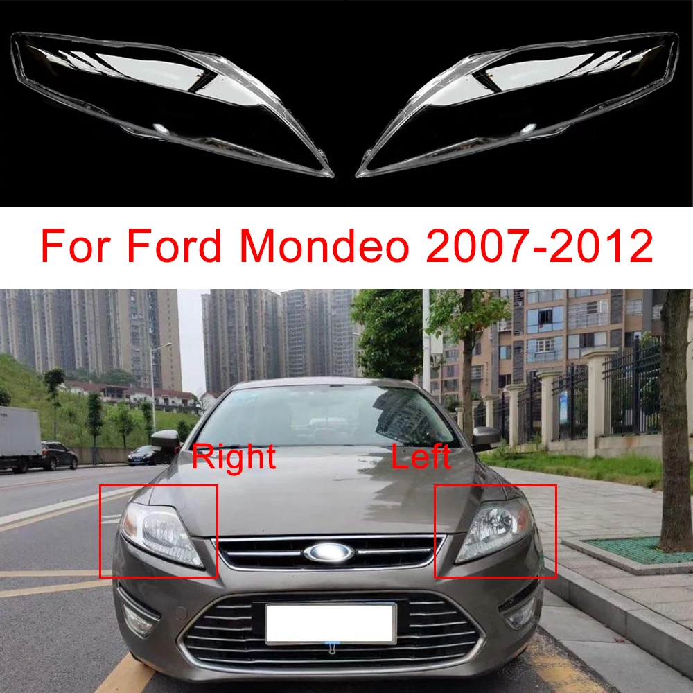 Plexiglass Headlamp Glass Transparent Lampshades Car Headights Cover Lamp Shell Masks For Ford Mondeo 2007-2012