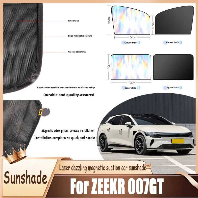 For ZEEKR 007GT Strong Magnetic Sun Visor Laser Reflective Shade, Blocks UV & Heat, Protects Interior from Fading, Easy