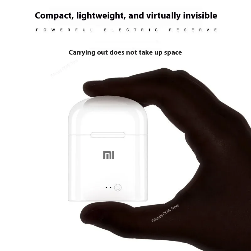 سماعات رأس بلوتوث لاسلكية من Xiaomi سماعات رأس ستيريو رياضية محمولة مع صندوق شحن لجميع الهواتف الذكية