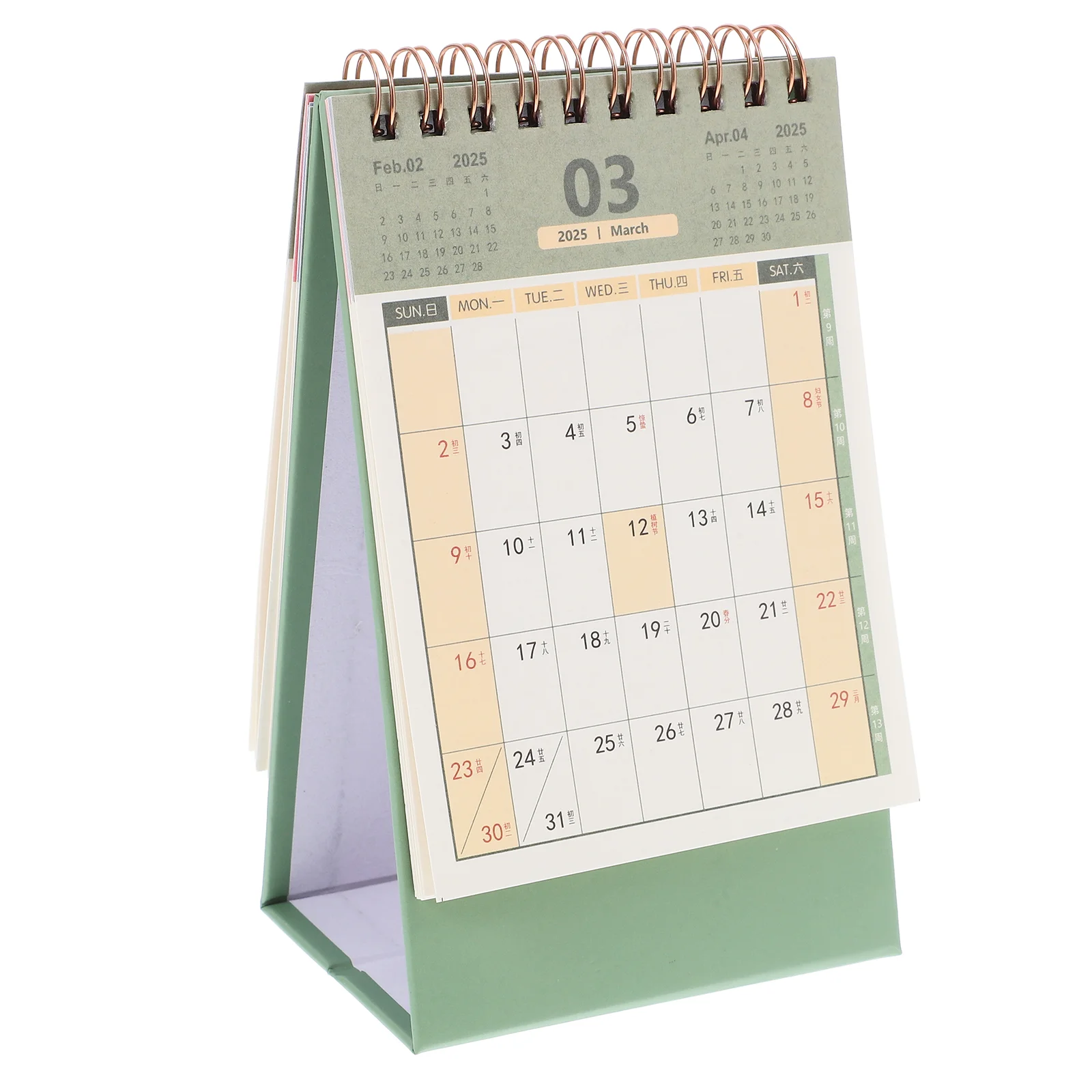 2025 Bureaukalender Kleine tafel Staande flip-kalenders Mini Desktop voor decoratief