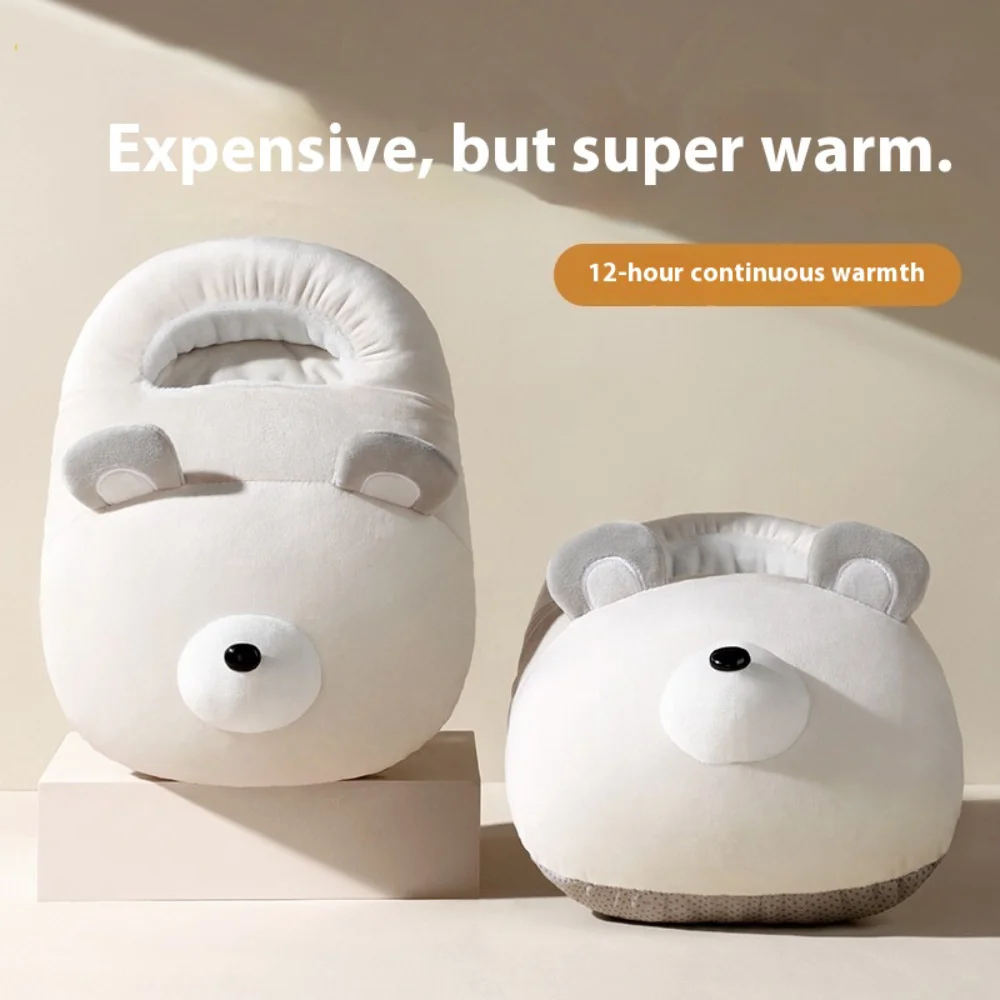 

Foot Warmer Charging Heating Winter Warm Shoes Hot Water Bag Usb Charging Christmas Gift Soft Plush Cotton Cartoon Keep Warm 12H