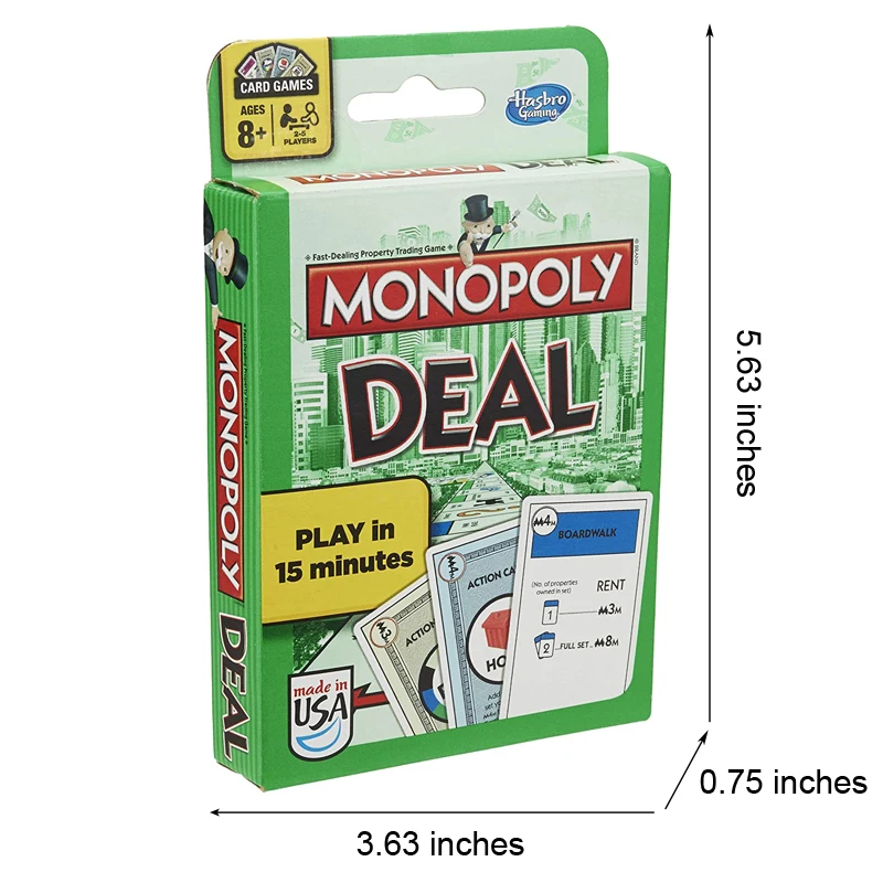 Original Hasbro Board Game Fun Party Card Monopoly Deal  Game for Kids Adults Family Game Travel Portable Toys for Children Gift