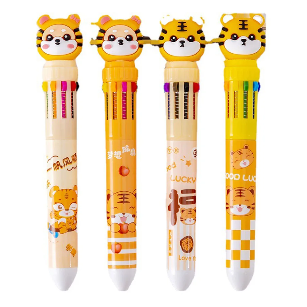 4 Pcs/Pack 10-Color Cartoon cute cute tiger ballpoint pen