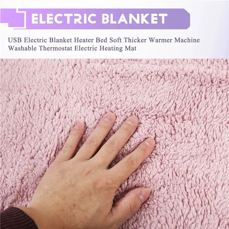 USB Electric Blanket Heater Bed Soft Thicker Warmer Machine Washable Thermostat Electric Heating Mat-A68E view 4