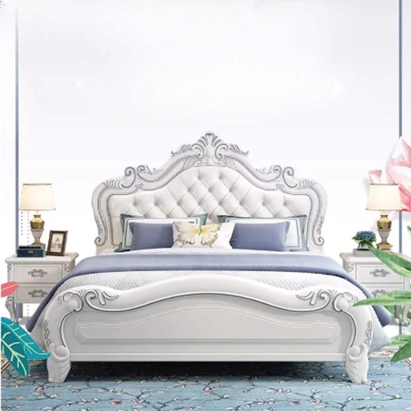 

Luxury Frame Double Bed King Size Modern Queen Baby Double Bed Kids Matress Princess Letto Matrimoniale Bedroom Furniture