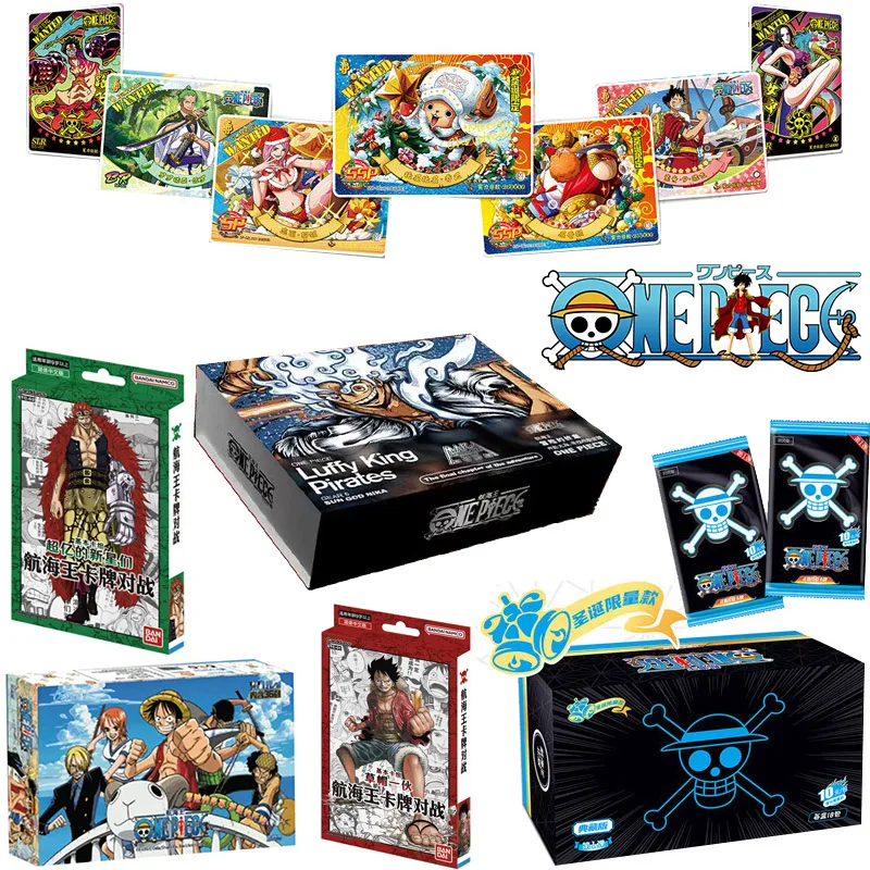 One Piece Collection Box Card Luffy Anime Characters Board Game Toy Flash Card Christmas Birthday Gift Cartoon Children's Toys