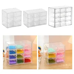 Mini Drawer Organizer for Desk Beads Organizer Box Craft Organizer Drawers for Home DIY Crafts Organization Transparent