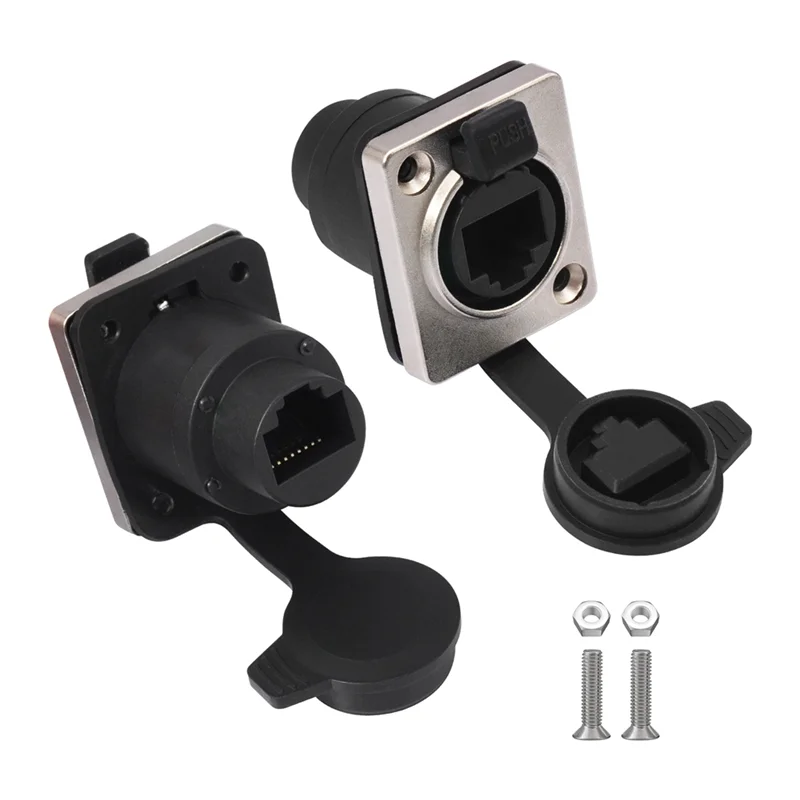 ABSY RJ45 Waterproof Network Connector With Rubber Cover RJ45 Ethernet Connector RJ45 Connector 180 Degree