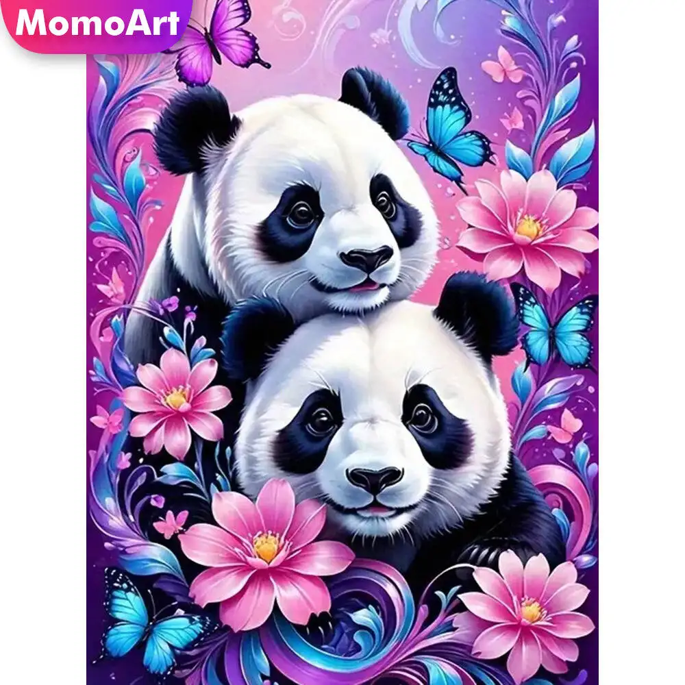 Momoart Animal Diamond Painting Panda Cartoon Pattern For Adults Beginners Diamond Mosaic Flower DIY New Arrival Unique Gift