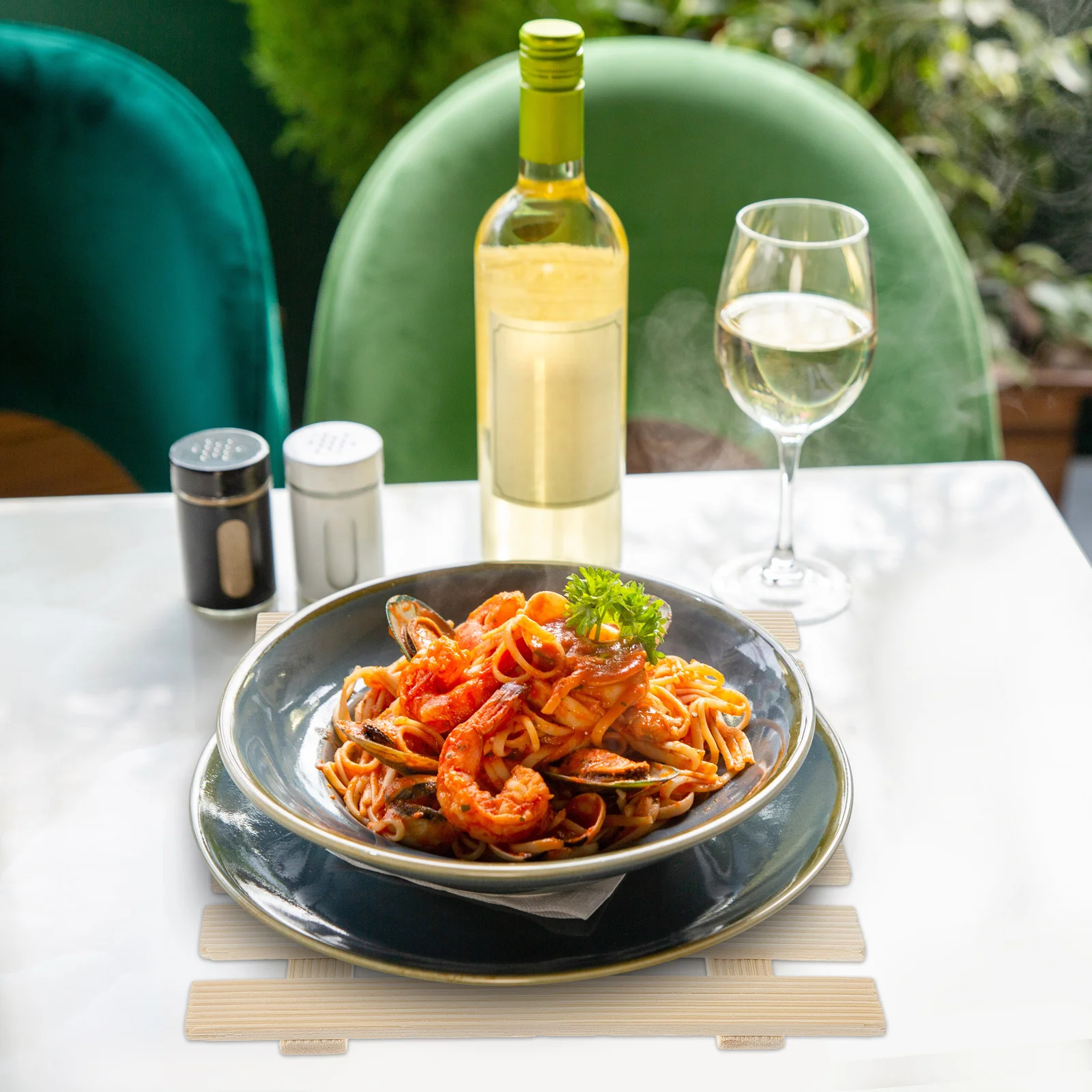 

10Pcs Bamboo Heat Insulation Coaster Household Rustic Cup Mat Table Pad Anti-Scald Pot Mat Table Decoration