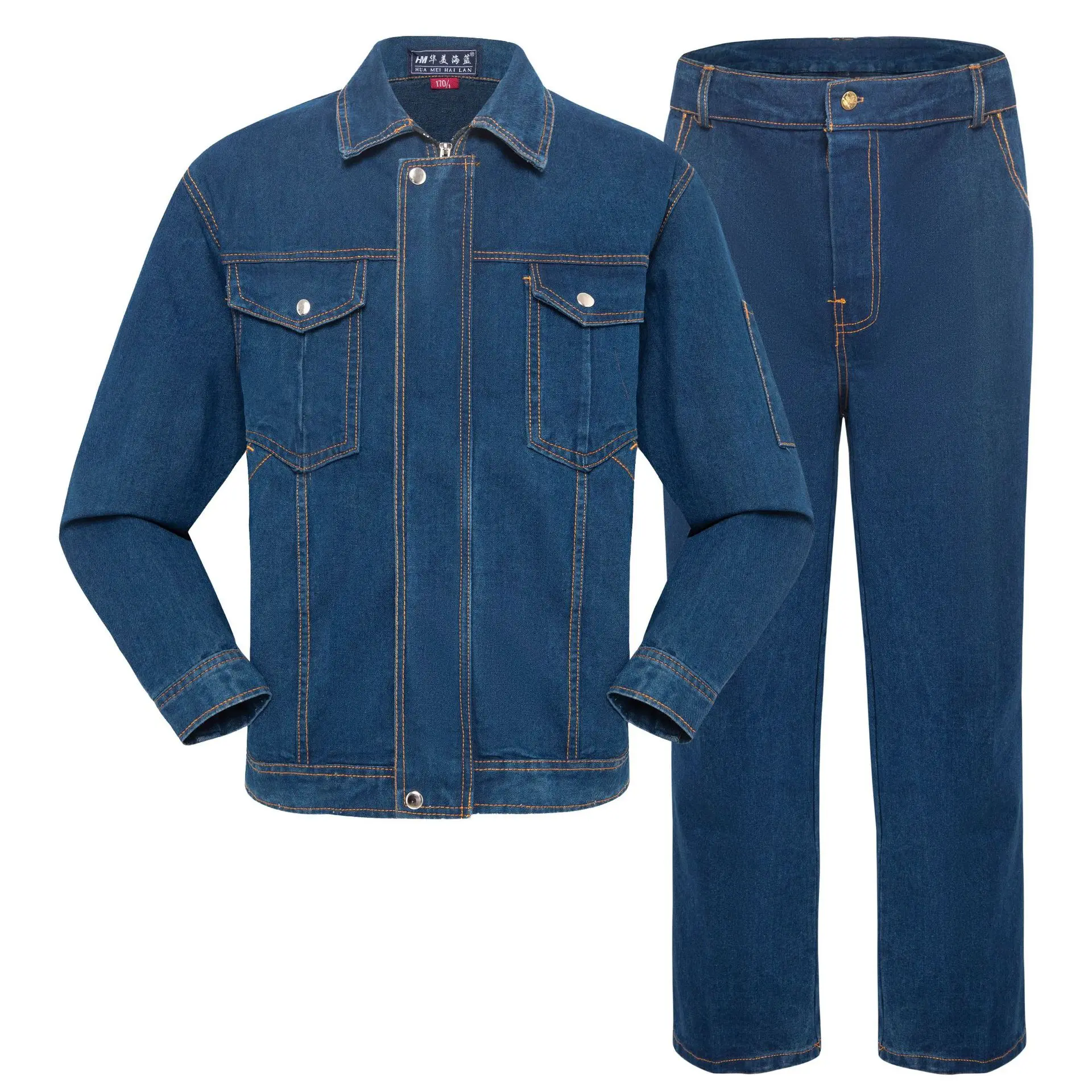 

Denim Work Clothing Set Factory Workshop Uniforms Welding Suit Auto Repair Worker Coveralls Warehouse Porter Workwear Durable