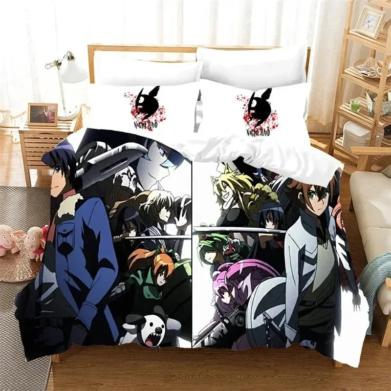

Anime Akame ga KILL Comfortable Duvet Quilt Cover Pillowcase Bedding Set Children Bedroom Decoration Home Textile