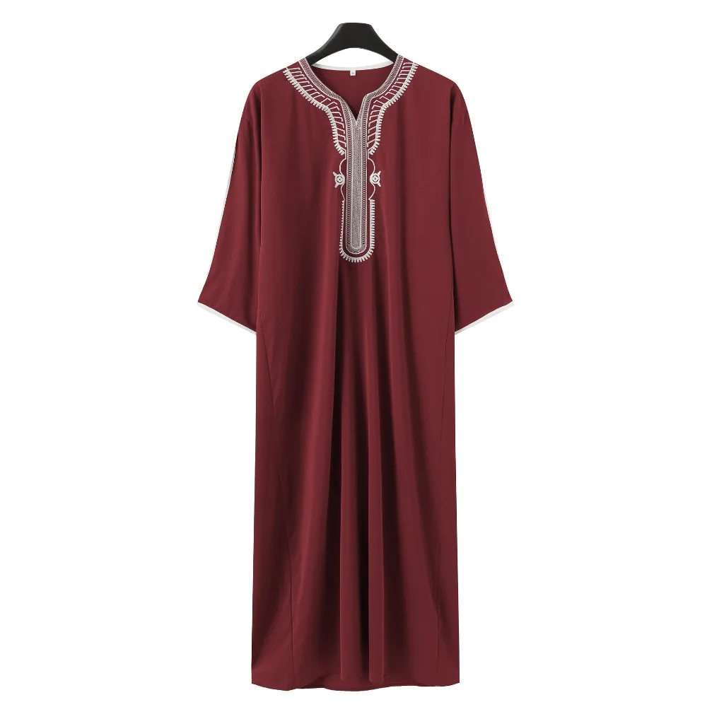 Ethnic Style Hot New Arrival: Islamic Men's Short-sleeve Embroidered Robe, Preferred Moroccan Loose Arabian Ethnic Costume