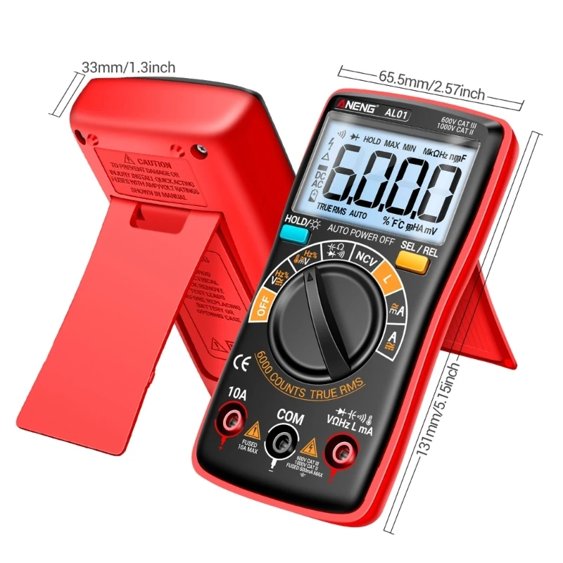 ANENG Multimeter Voltage Tester Ohmmeter with Data Retention Backlit for Capacitance Test Battery Operated(NOT Included)