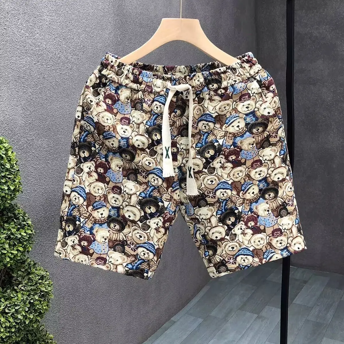 

Bear shorts, summer casual loose cropped pants, versatile men's women's shorts, sports beach pants