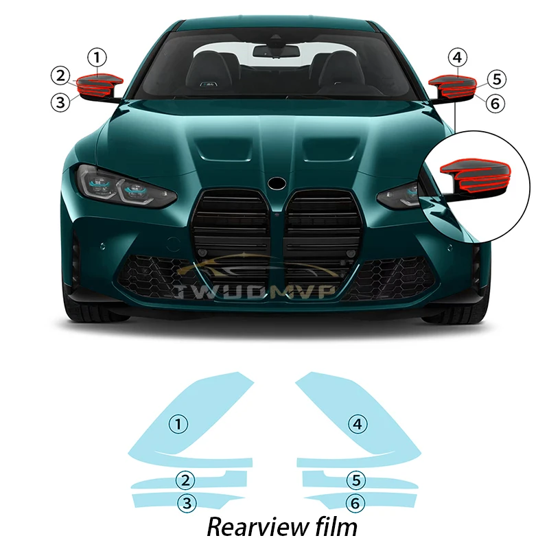 

PPF TPU Paint Protection Film Precut Car Clear Bra Transparent Rearview Headlight Film For BMW M4 Coupe G82 2021 2022 2023 2024