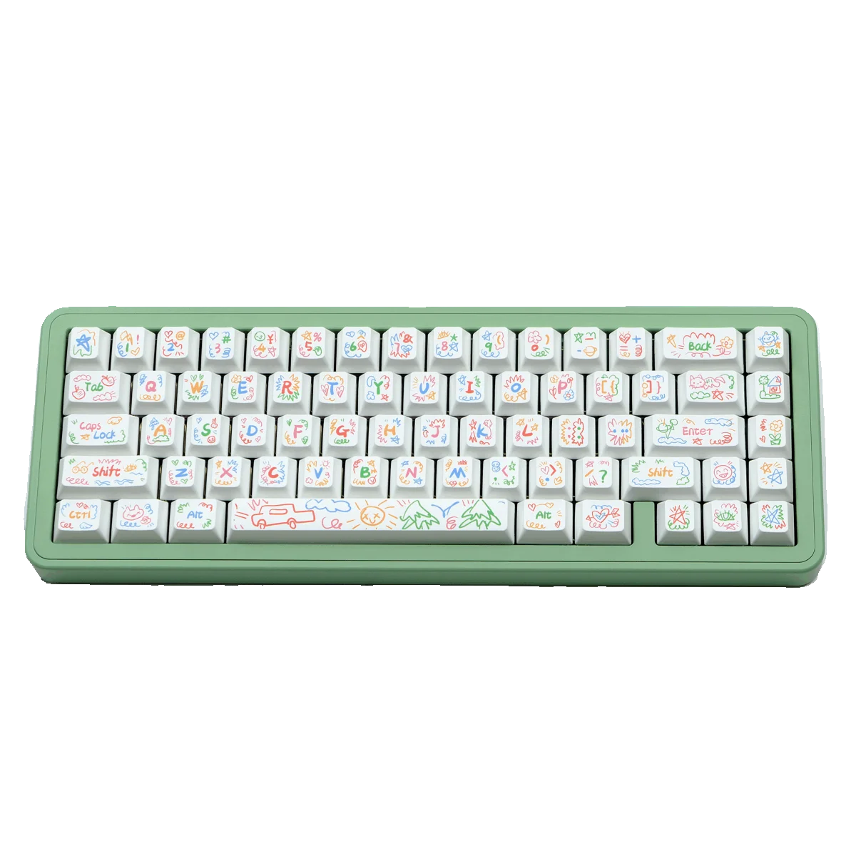 Graffiti Original Mechanical Keyboard Cap Original High Content PBT Hot Sublimation Characters Clear White Full Set