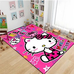 Sanrio Hello Kitty Anime 3D Large Area Rugs Carpets Home for Living Room Children's Kids Non-slip Bedroom Sofa Doormat Floor Mat