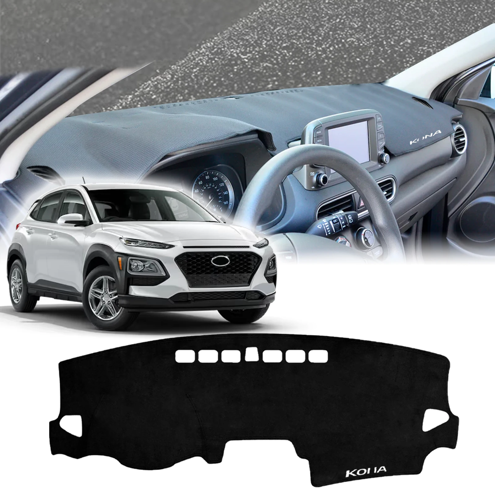 

fit for Hyundai KONA 2017 2018 2019-2023 N-Line Protective Carpet DashMat Sunshade Car Accessories Dashmat Dashboard Cover Pad