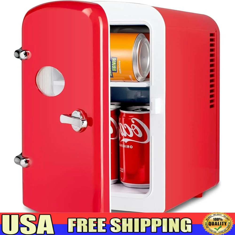 

Portable Mini Fridge 4L Eco-Friendly Cooler Warmer Compact Refrigerator Camping Office Dorm Quiet Operation 100% Freon-Free