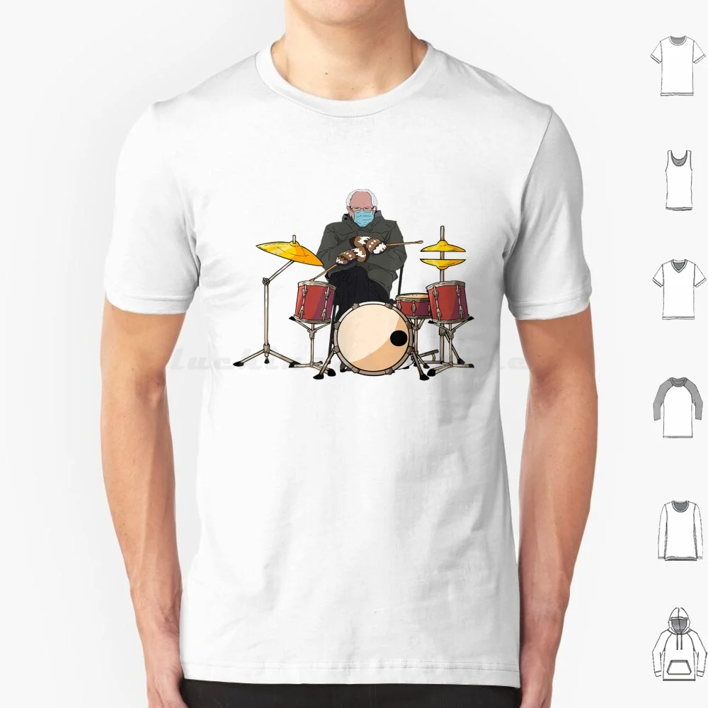 Divertido Bernie Sanders tambor mitones camiseta hombres mujeres niños 6xl divertido Bernie Sanders tambor mitones divertido Bernie Sanders tambor mitones
