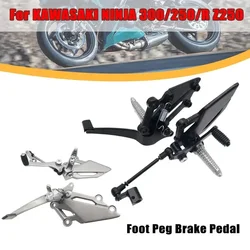2Pcs Motorcycle Shift Lever Front Foot Peg Bracket Footrest Pedal Left+Right For KAWASAKI VERSYS 250/300 NINJA EX250R Z250