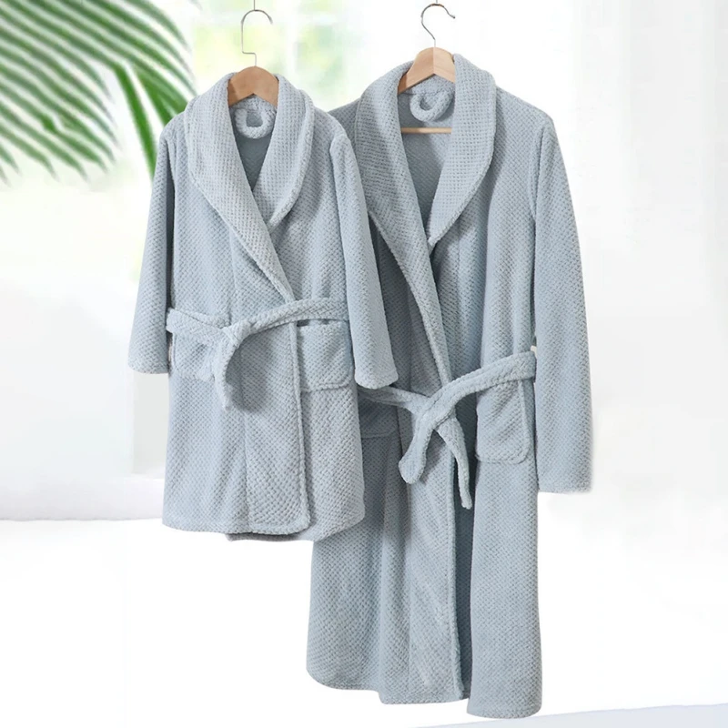 Soft Children Sleepwear Robes Classic Simple Designed Solid Warm Bathrobe Autumn Winter Kids Casual Cozy Robes Loungerwear 4-12Y