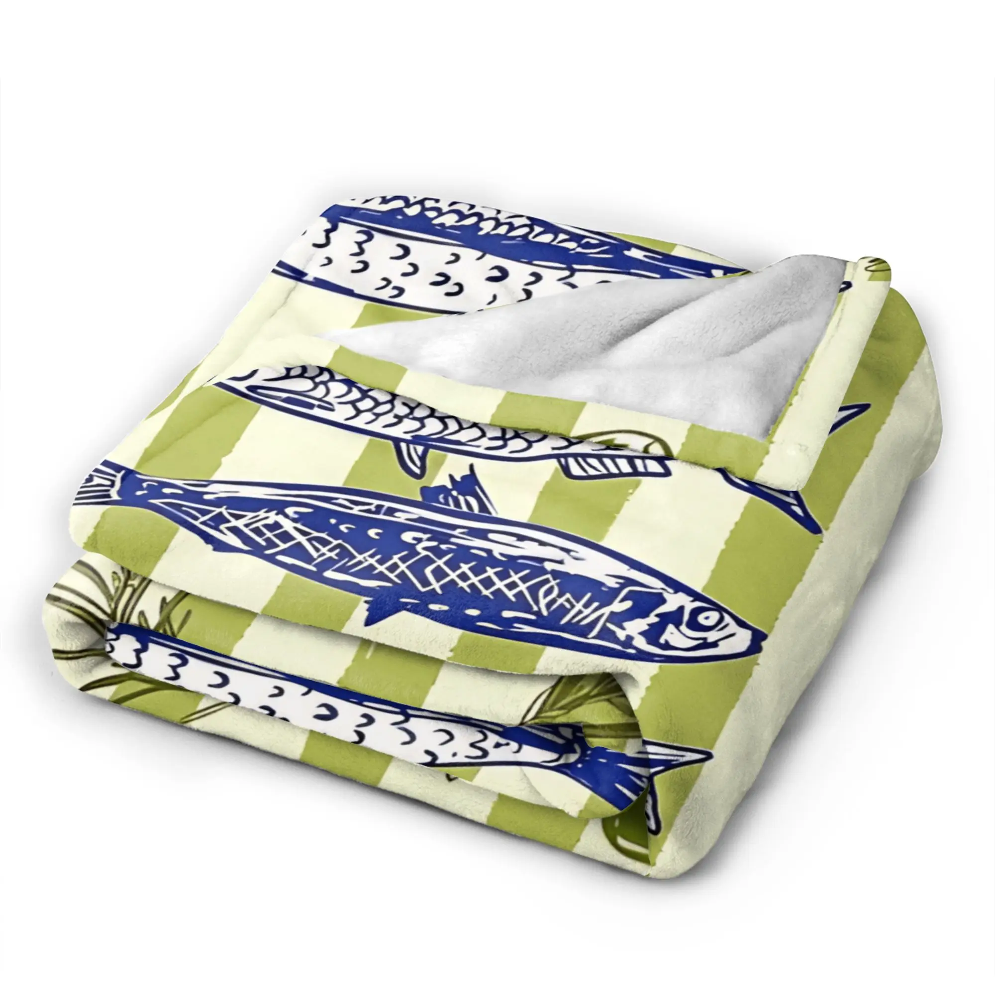 Retro Sardines  Super Soft Blanket  Girls Boys Plush Throw Blanket Funny Couch Bed Flannel Bedspread Sofa Bed Cover