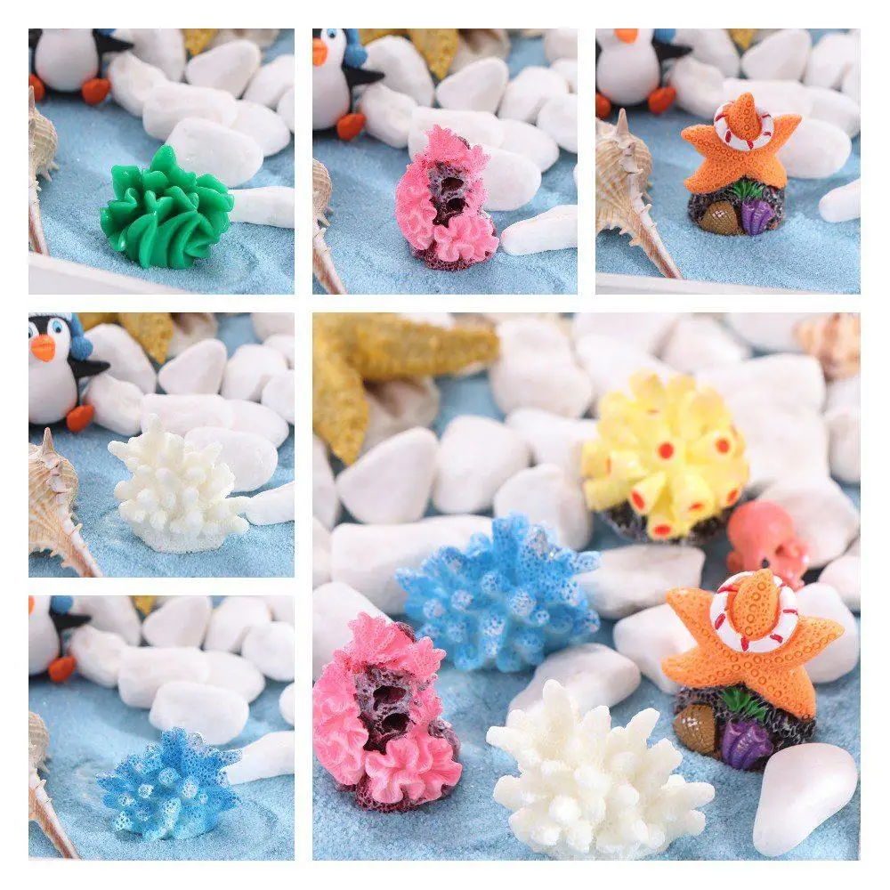 Doll Houses Simulation Coral Aquarium Mini Dollhouses Artificial Coral Resin Ornaments Cute Simulation