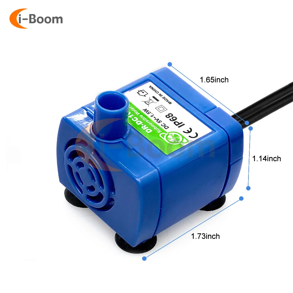 DC 5V 160L/H 1.5W Mini Submersible Pump USB Ultra-Quiet Pet Water Dispenser Water Pump DR-DC160 Brushless Motor Water Pumps