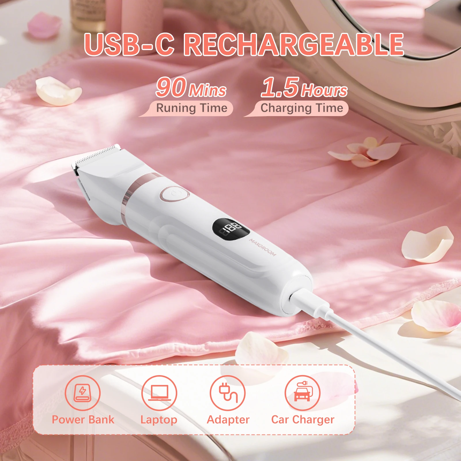 MAXGROOM 3 in 1 Body Hair Trimmer Kit for Woman Bikini Hair Shaver